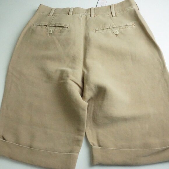 Isaia Napoli Bermuda Tinto Cotton Blend Brown Distressed Shorts 46R BRAND NEW - Picture 7 of 7